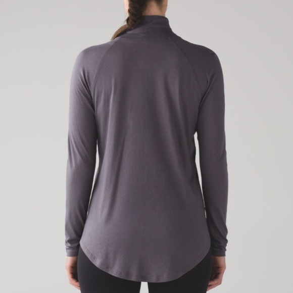 Lululemon Sz 6 Locarno Turtleneck In Dark Carbon Pima Cotton EUC - Picture 2 of 8